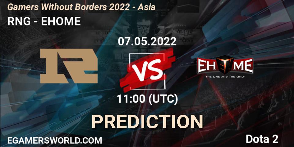 RNG - EHOME: прогноз. 07.05.2022 at 11:45, Dota 2, Gamers Without Borders 2022 - Asia