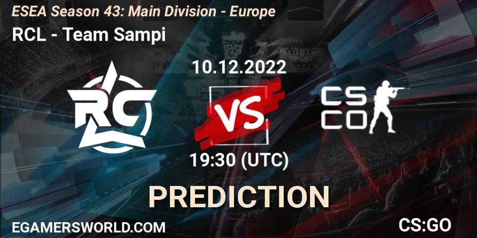RCL - Team Sampi: прогноз. 10.12.2022 at 19:30, Counter-Strike (CS2), ESEA Season 43: Main Division - Europe