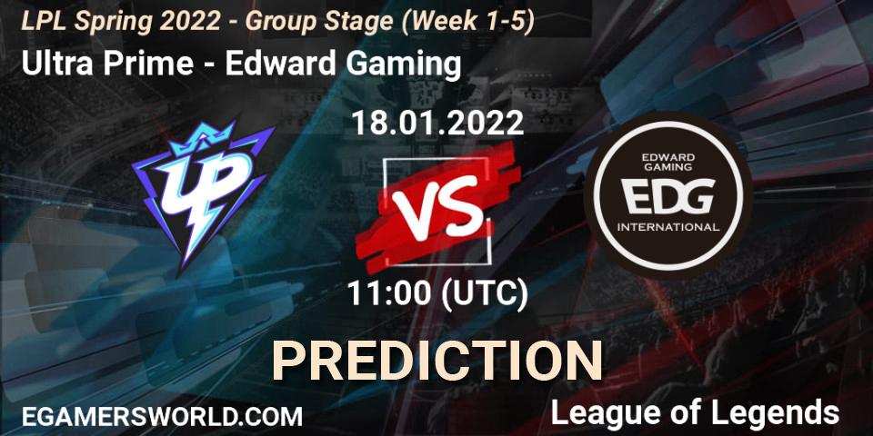 Ultra Prime - Edward Gaming: прогноз. 18.01.22, LoL, LPL Spring 2022 - Group Stage (Week 1-5)