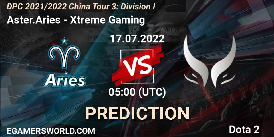 Aster.Aries - Xtreme Gaming: прогноз. 17.07.2022 at 05:13, Dota 2, DPC 2021/2022 China Tour 3: Division I