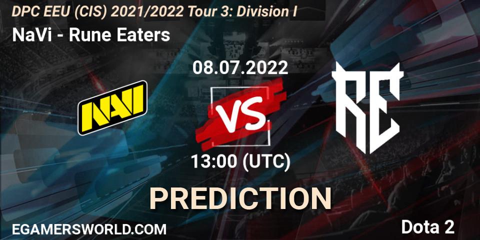 NaVi - Rune Eaters: прогноз. 08.07.22, Dota 2, DPC EEU (CIS) 2021/2022 Tour 3: Division I