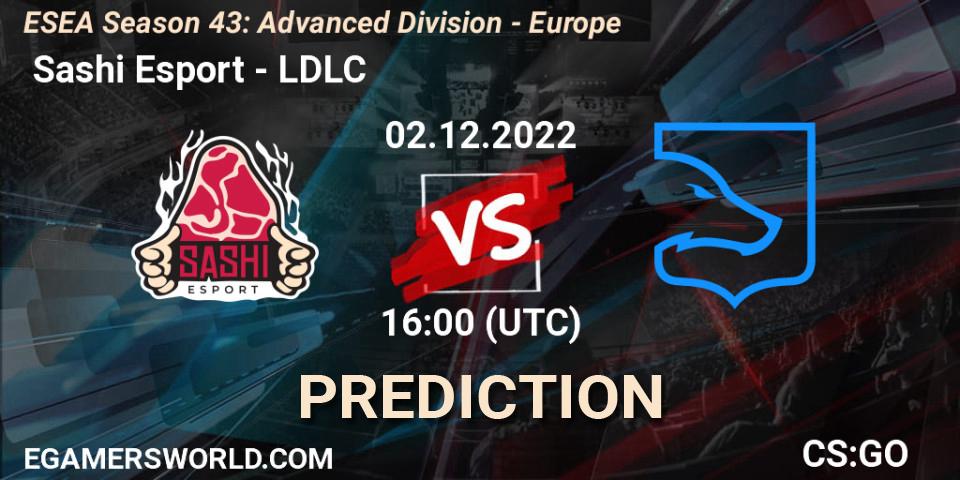  Sashi Esport - LDLC: прогноз. 02.12.22, CS2 (CS:GO), ESEA Season 43: Advanced Division - Europe