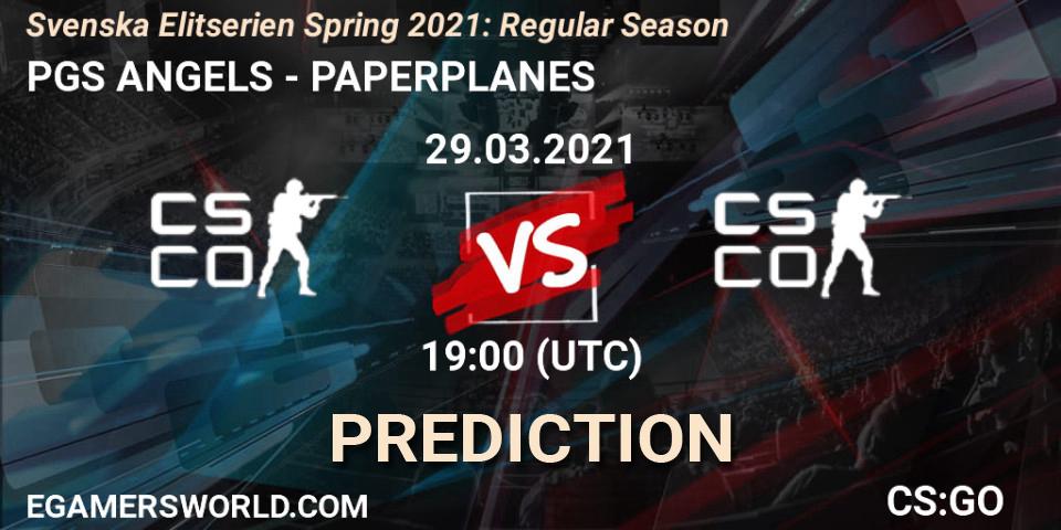 PGS ANGELS - PAPERPLANES: прогноз. 30.03.2021 at 19:00, Counter-Strike (CS2), Svenska Elitserien Spring 2021: Regular Season