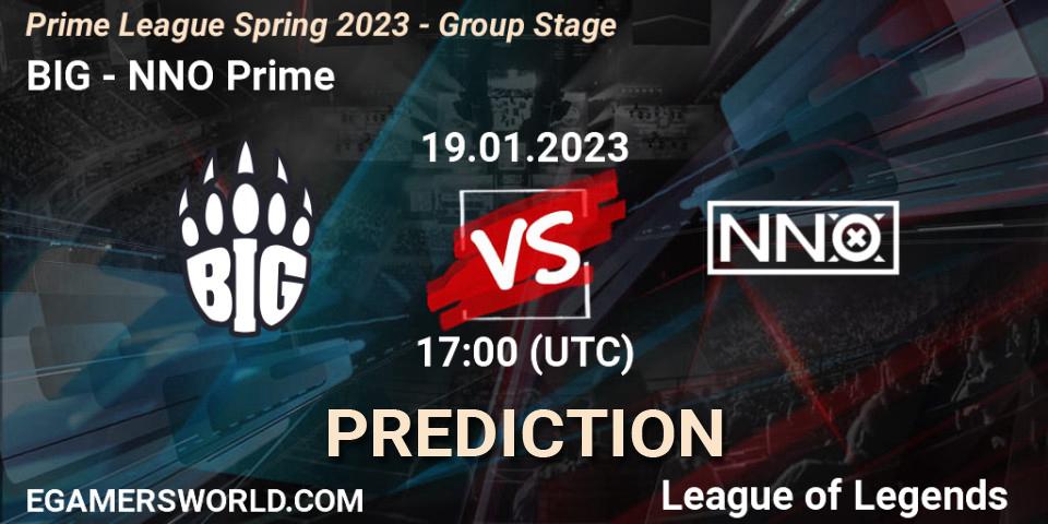 BIG - NNO Prime: прогноз. 19.01.2023 at 20:00, LoL, Prime League Spring 2023 - Group Stage