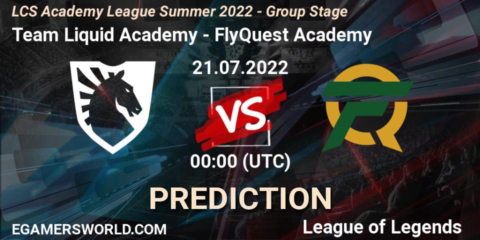Team Liquid Academy - FlyQuest Academy: прогноз. 21.07.2022 at 00:00, LoL, LCS Academy League Summer 2022 - Group Stage