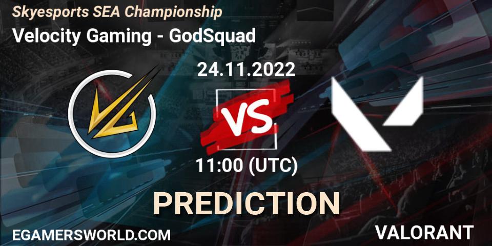 Velocity Gaming - GodSquad: прогноз. 24.11.2022 at 11:10, VALORANT, Skyesports SEA Championship