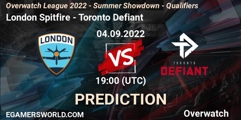 London Spitfire - Toronto Defiant: прогноз. 04.09.2022 at 19:00, Overwatch, Overwatch League 2022 - Summer Showdown - Qualifiers