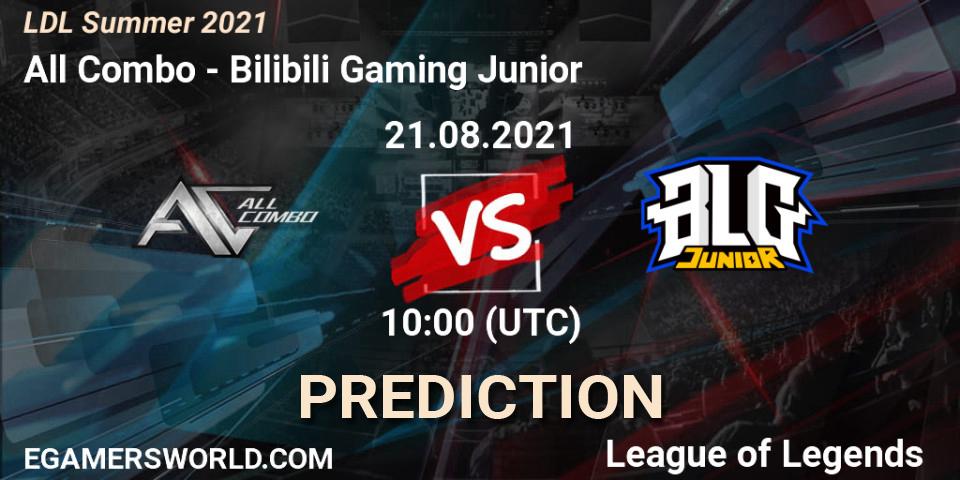 All Combo - Bilibili Gaming Junior: прогноз. 21.08.2021 at 10:20, LoL, LDL Summer 2021