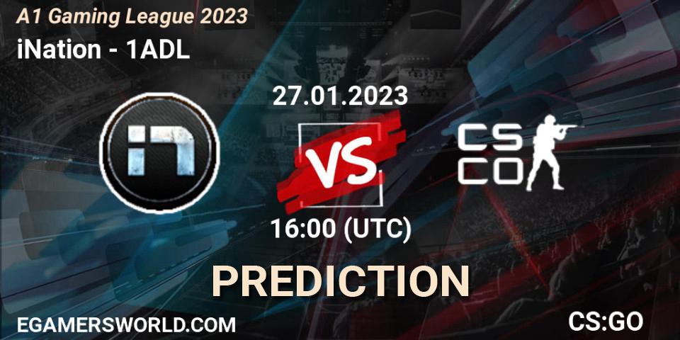 iNation - 1ADL: прогноз. 27.01.23, CS2 (CS:GO), A1 Gaming League 2023