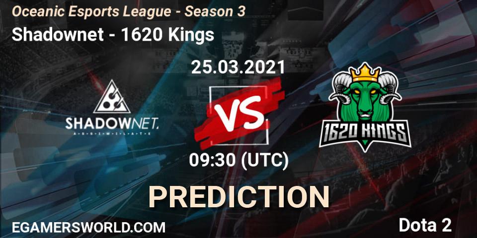 Shadownet - 1620 Kings: прогноз. 25.03.2021 at 09:58, Dota 2, Oceanic Esports League - Season 3