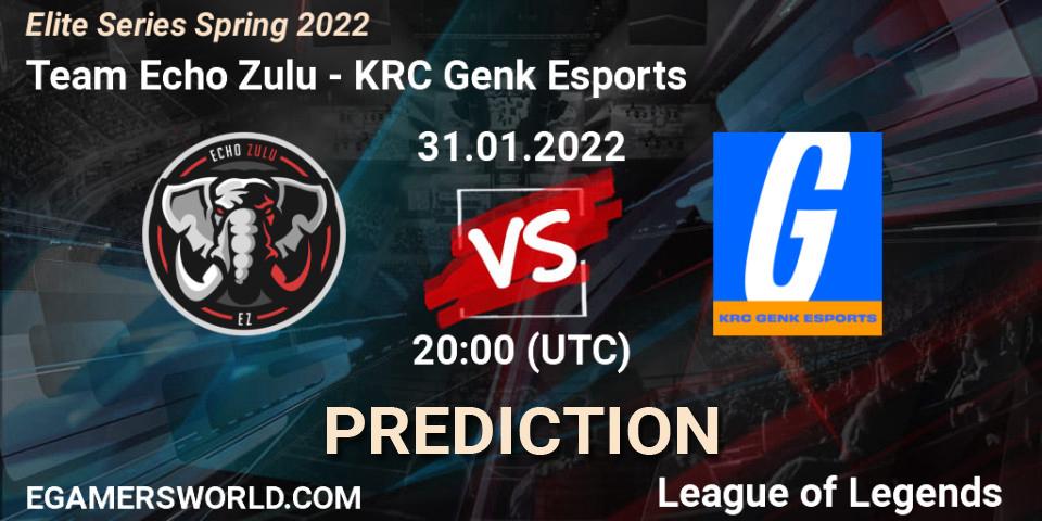 Team Echo Zulu - KRC Genk Esports: прогноз. 31.01.2022 at 20:00, LoL, Elite Series Spring 2022