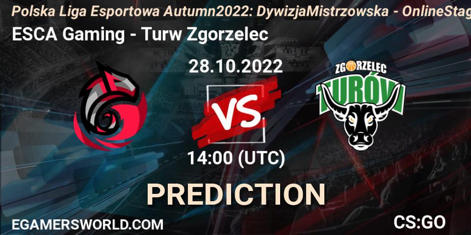 ESCA Gaming - Turów Zgorzelec: прогноз. 28.10.22, CS2 (CS:GO), Polska Liga Esportowa Autumn 2022: Dywizja Mistrzowska - Online Stage