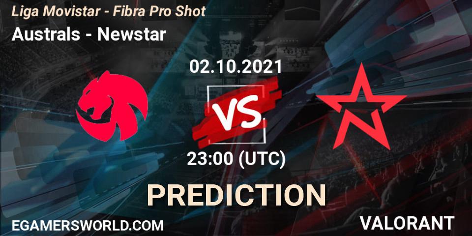 Australs - Newstar: прогноз. 02.10.2021 at 21:00, VALORANT, Liga Movistar - Fibra Pro Shot