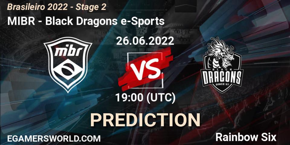 MIBR - Black Dragons e-Sports: прогноз. 26.06.2022 at 19:00, Rainbow Six, Brasileirão 2022 - Stage 2
