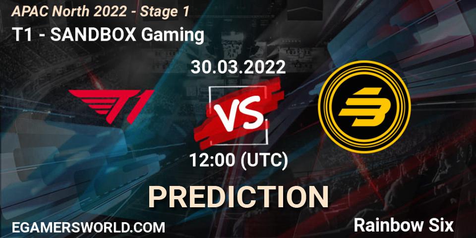 T1 - SANDBOX Gaming: прогноз. 30.03.2022 at 12:00, Rainbow Six, APAC North 2022 - Stage 1