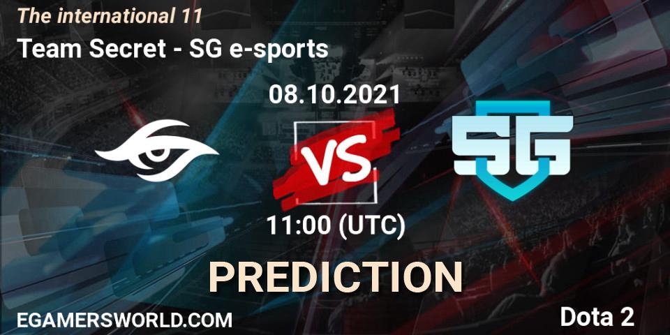 Team Secret - SG e-sports: прогноз. 08.10.2021 at 12:23, Dota 2, The Internationa 2021