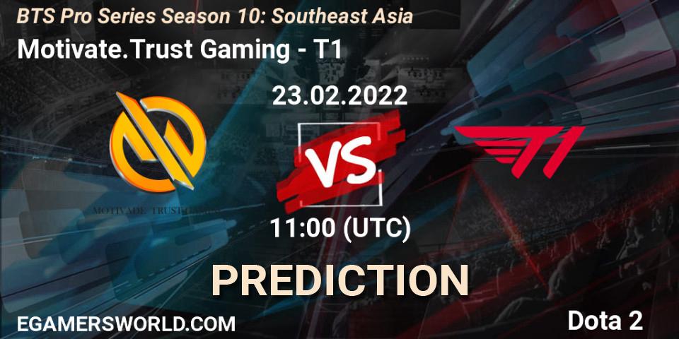 Motivate.Trust Gaming - T1: прогноз. 23.02.2022 at 11:17, Dota 2, BTS Pro Series Season 10: Southeast Asia