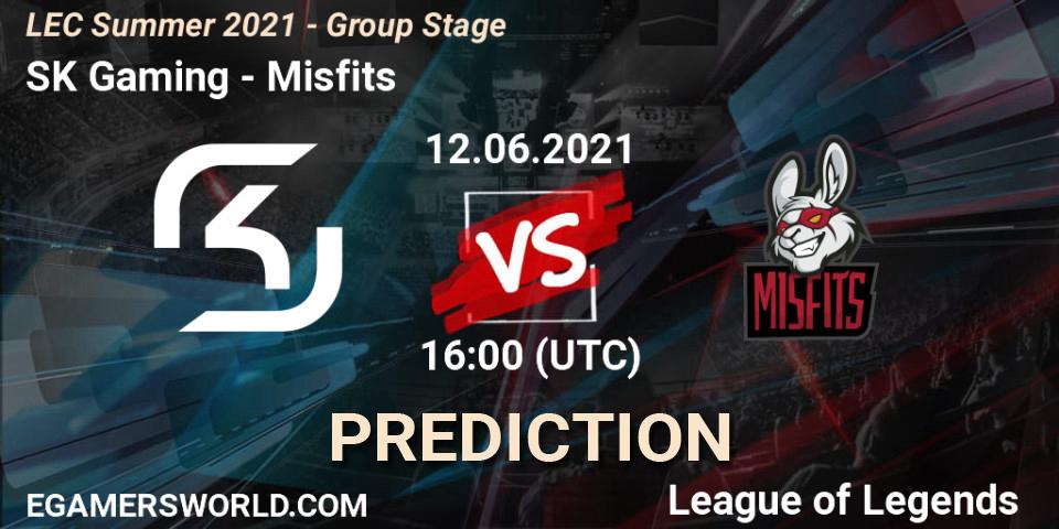 SK Gaming - Misfits: прогноз. 12.06.2021 at 15:50, LoL, LEC Summer 2021 - Group Stage