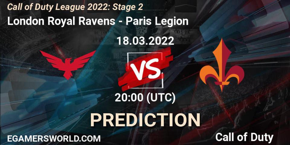 London Royal Ravens - Paris Legion: прогноз. 18.03.2022 at 20:00, Call of Duty, Call of Duty League 2022: Stage 2