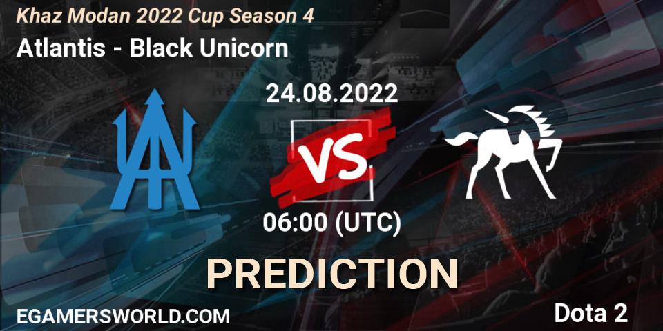 Atlantis - Black Unicorn: прогноз. 24.08.2022 at 06:31, Dota 2, Khaz Modan 2022 Cup Season 4
