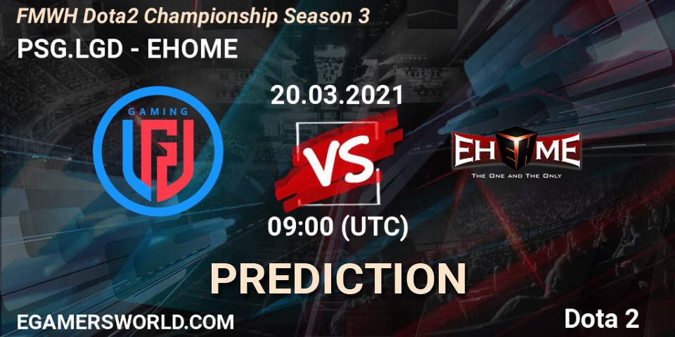PSG.LGD - EHOME: прогноз. 20.03.2021 at 08:09, Dota 2, FMWH Dota2 Championship Season 3