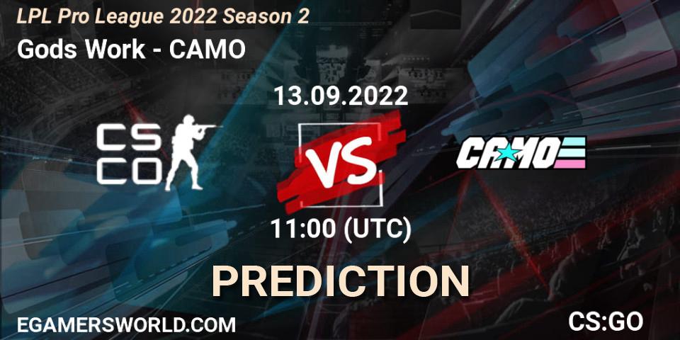 Gods Work - CAMO: прогноз. 20.09.2022 at 10:30, Counter-Strike (CS2), LPL Pro League 2022 Season 2