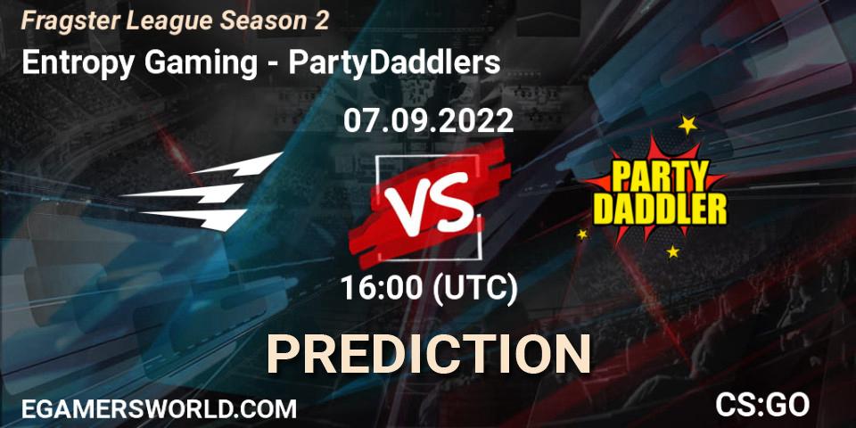 Entropy Gaming - PartyDaddlers: прогноз. 25.09.2022 at 16:00, Counter-Strike (CS2), Fragster League Season 2