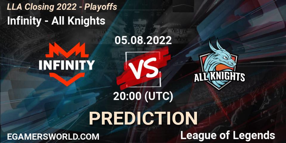 Infinity - All Knights: прогноз. 05.08.2022 at 20:00, LoL, LLA Closing 2022 - Playoffs