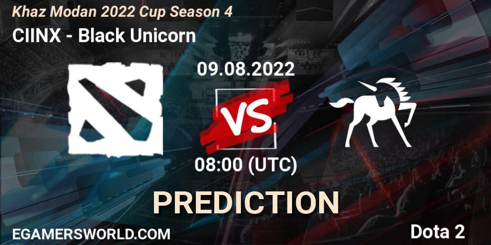 CIINX - Black Unicorn: прогноз. 09.08.2022 at 08:00, Dota 2, Khaz Modan 2022 Cup Season 4