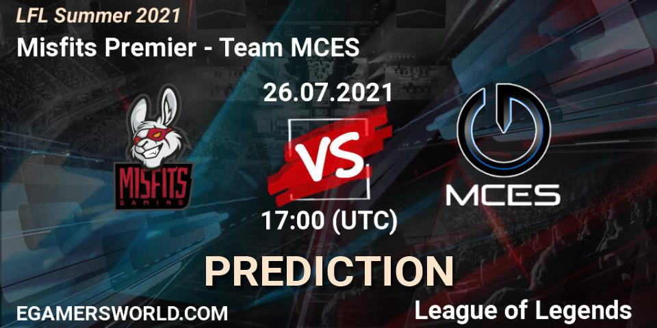 Misfits Premier - Team MCES: прогноз. 26.07.2021 at 17:00, LoL, LFL Summer 2021