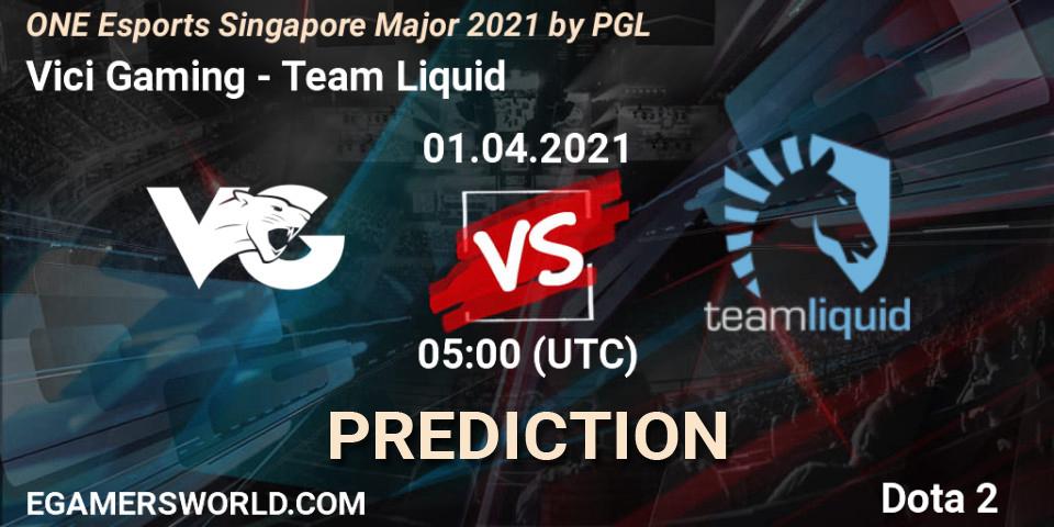 Vici Gaming - Team Liquid: прогноз. 01.04.2021 at 05:28, Dota 2, ONE Esports Singapore Major 2021