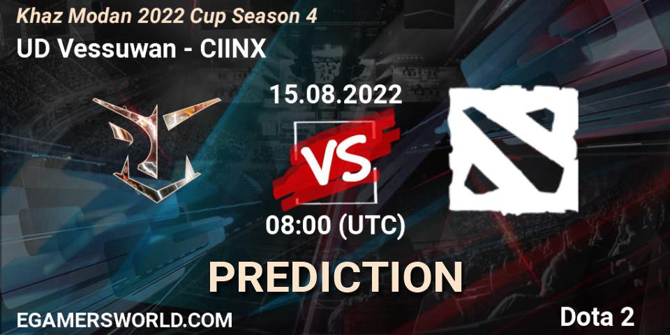UD Vessuwan - CIINX: прогноз. 15.08.2022 at 08:24, Dota 2, Khaz Modan 2022 Cup Season 4