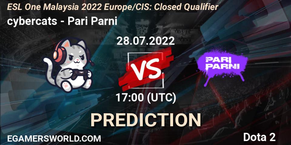 cybercats - Pari Parni: прогноз. 28.07.22, Dota 2, ESL One Malaysia 2022 Europe/CIS: Closed Qualifier