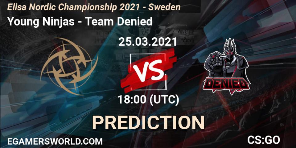 Young Ninjas - Team Denied: прогноз. 25.03.2021 at 18:20, Counter-Strike (CS2), Elisa Nordic Championship 2021 - Sweden
