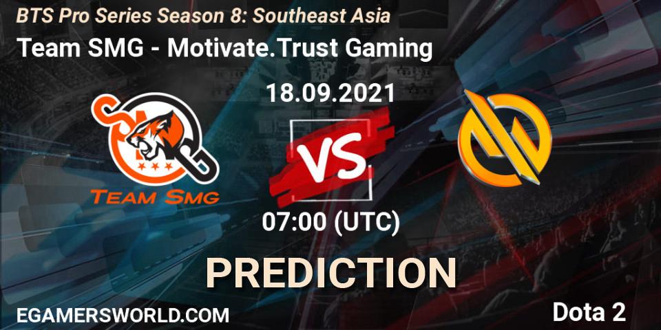 Team SMG - Motivate.Trust Gaming: прогноз. 12.09.2021 at 07:00, Dota 2, BTS Pro Series Season 8: Southeast Asia
