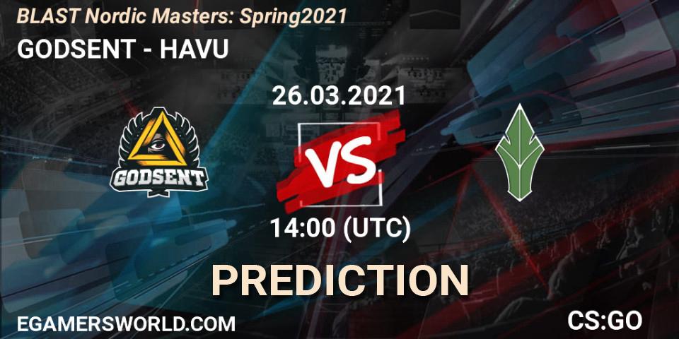 GODSENT - HAVU: прогноз. 26.03.2021 at 14:00, Counter-Strike (CS2), BLAST Nordic Masters: Spring 2021