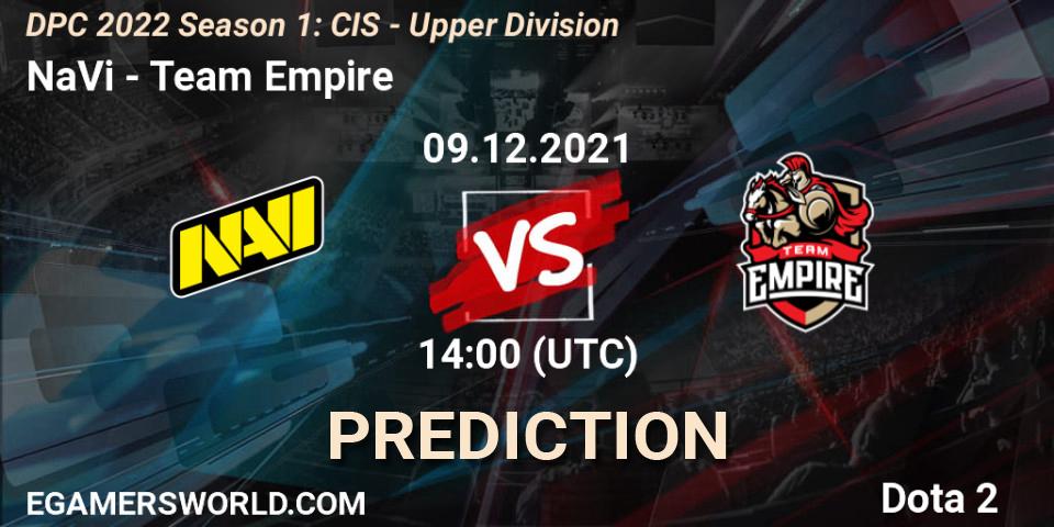 NaVi - Team Empire: прогноз. 09.12.21, Dota 2, DPC 2022 Season 1: CIS - Upper Division