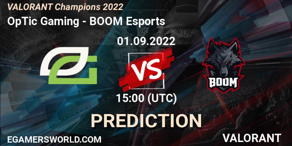 OpTic Gaming - BOOM Esports: прогноз. 01.09.22, VALORANT, VALORANT Champions 2022