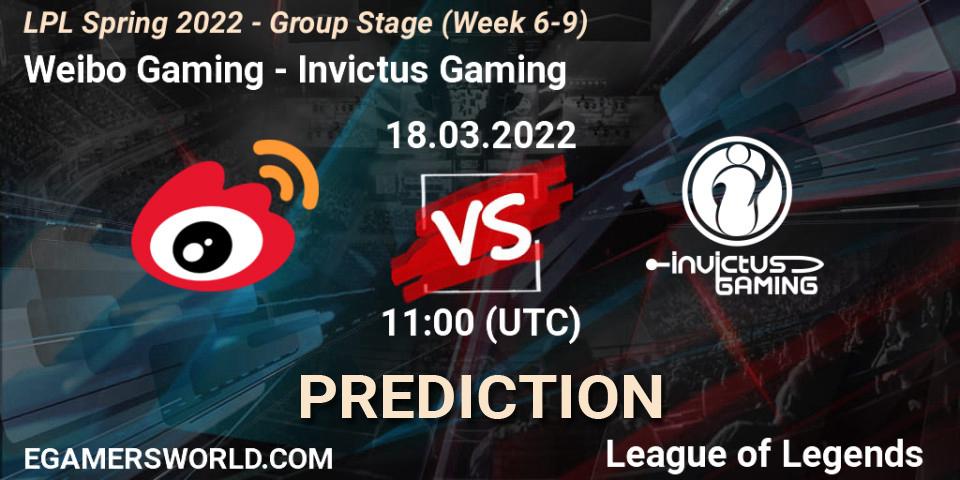 Weibo Gaming - Invictus Gaming: прогноз. 18.03.2022 at 11:00, LoL, LPL Spring 2022 - Group Stage (Week 6-9)