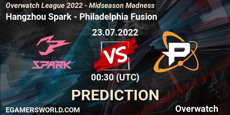 Hangzhou Spark - Philadelphia Fusion: прогноз. 23.07.2022 at 00:30, Overwatch, Overwatch League 2022 - Midseason Madness