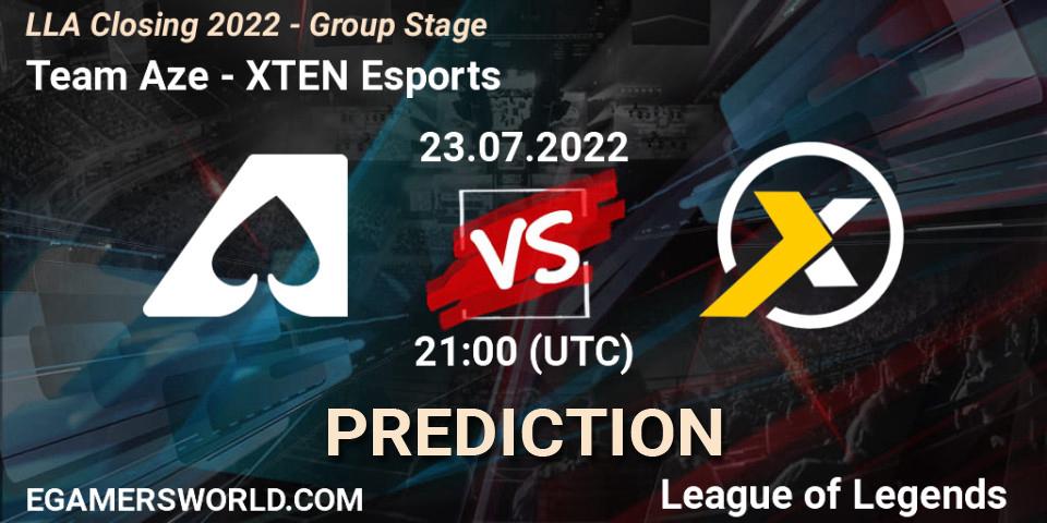 Team Aze - XTEN Esports: прогноз. 23.07.22, LoL, LLA Closing 2022 - Group Stage