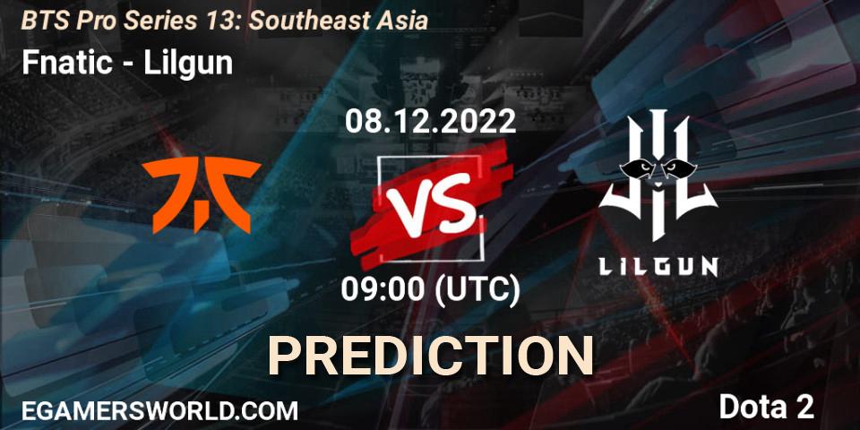 Fnatic - Lilgun: прогноз. 08.12.22, Dota 2, BTS Pro Series 13: Southeast Asia