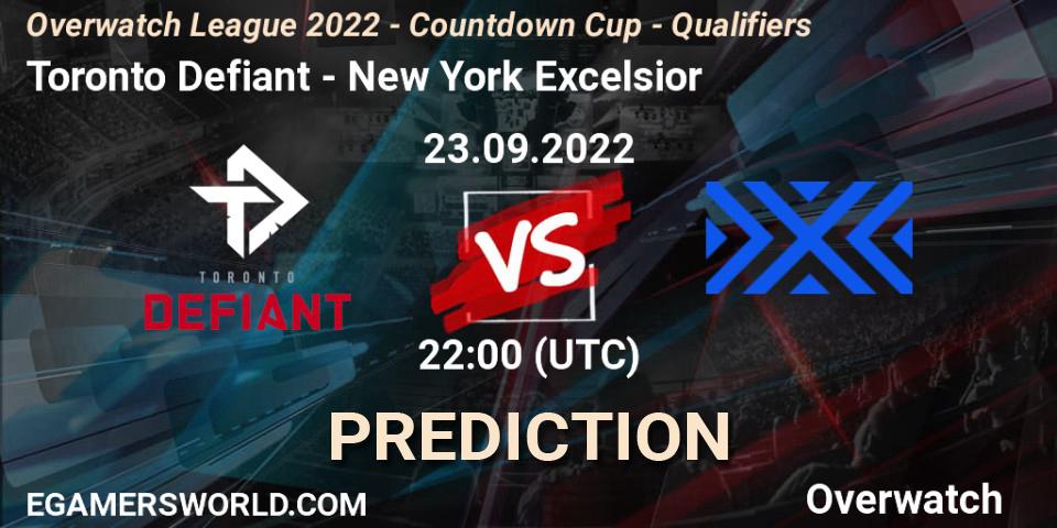 Toronto Defiant - New York Excelsior: прогноз. 23.09.2022 at 22:00, Overwatch, Overwatch League 2022 - Countdown Cup - Qualifiers