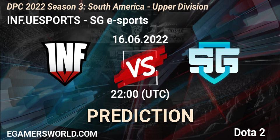 Infamous - SG e-sports: прогноз. 16.06.2022 at 22:02, Dota 2, DPC SA 2021/2022 Tour 3: Division I