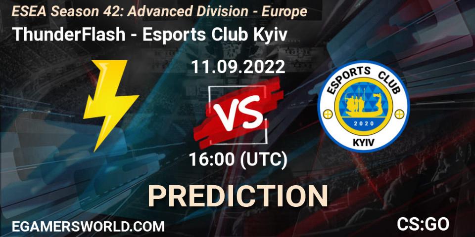 ThunderFlash - Esports Club Kyiv: прогноз. 11.09.2022 at 16:00, Counter-Strike (CS2), ESEA Season 42: Advanced Division - Europe