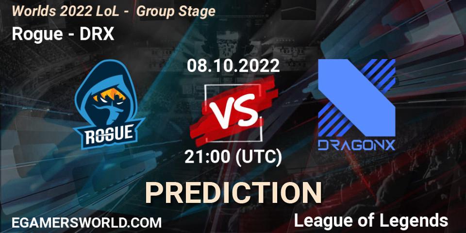 Rogue - DRX: прогноз. 08.10.2022 at 21:00, LoL, Worlds 2022 LoL - Group Stage