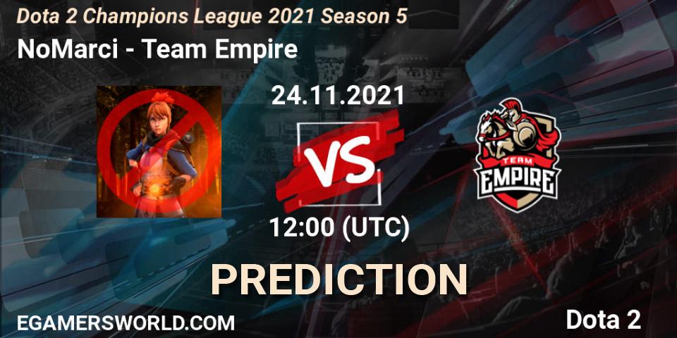 NoMarci - Team Empire: прогноз. 24.11.2021 at 09:01, Dota 2, Dota 2 Champions League 2021 Season 5