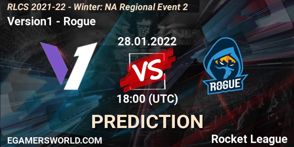 Version1 - Rogue: прогноз. 28.01.2022 at 18:00, Rocket League, RLCS 2021-22 - Winter: NA Regional Event 2