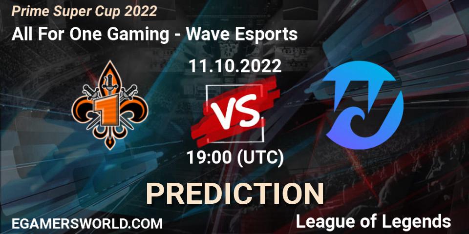 All For One Gaming - Wave Esports: прогноз. 11.10.2022 at 19:00, LoL, Prime Super Cup 2022