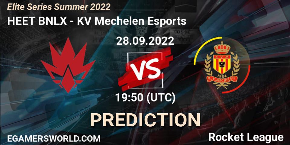 HEET BNLX - KV Mechelen Esports: прогноз. 28.09.2022 at 19:50, Rocket League, Elite Series Summer 2022